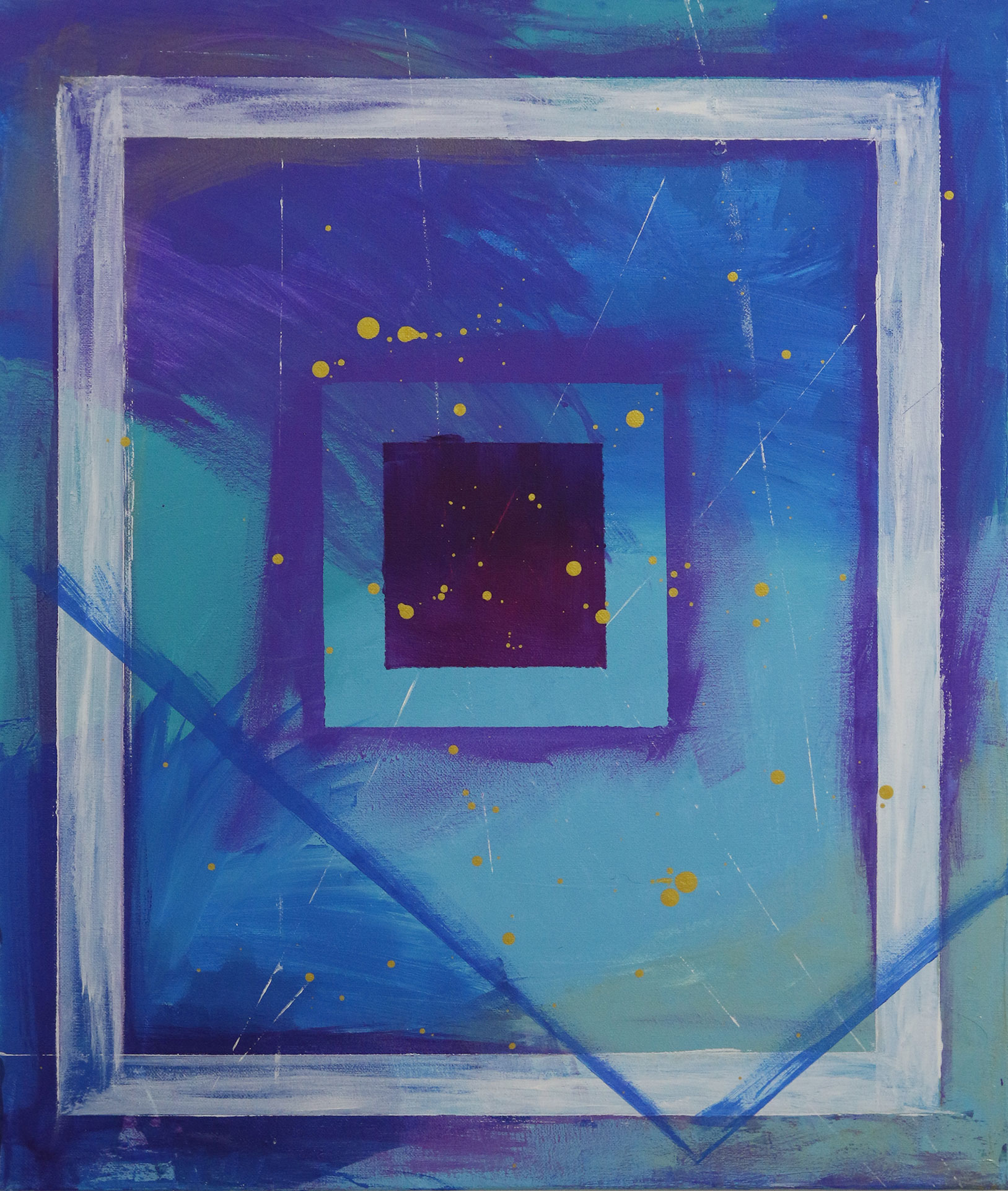 ARTuR artist The painting "Breakthrough of the System" (acrylic on canvas, 2021, 50 cm x 60 cm x 2 cm)
