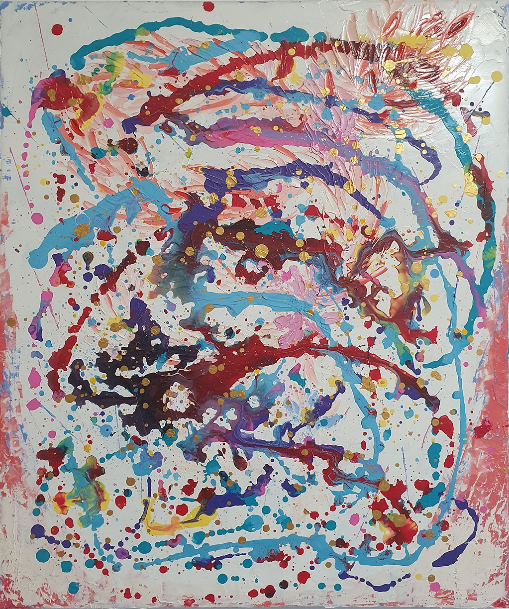 ARTuR artist The painting "Love: Unconditional, Human, and Divine" (oil and acrylic on canvas, 2020, 50 cm x 60 cm x 2 cm)